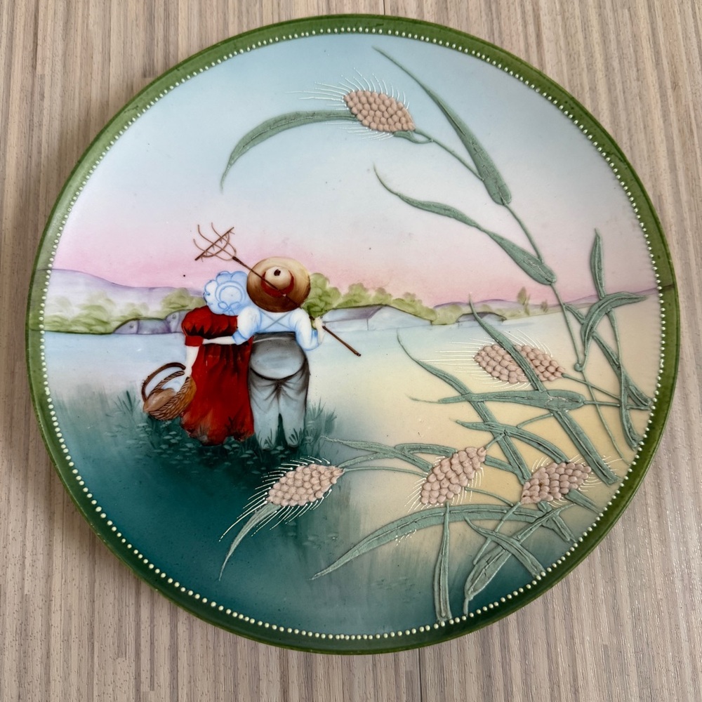 Hand-painted Americana Porcelain Plate Made in Nippon (Japan) Noritake